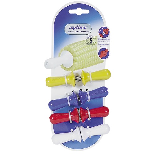 Corncob holder Assorted colors 4piece Zylis E40001