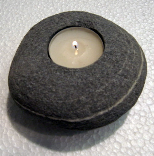 Candle holder made of granite for one candle