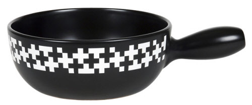 Kaltenbach fondue pot black crosses 23 cm