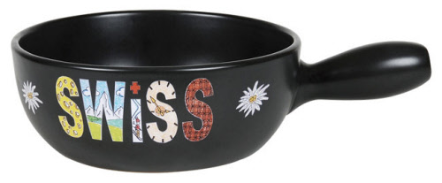 Kaltenbach Switzerland Fondue pot white-black