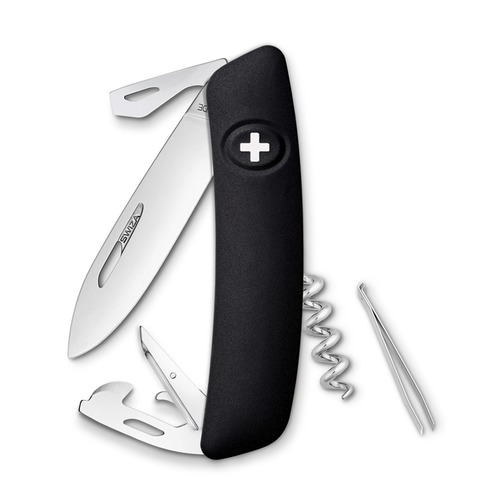 Swiza pocket knife black Blister 11 functions Including corkscrew