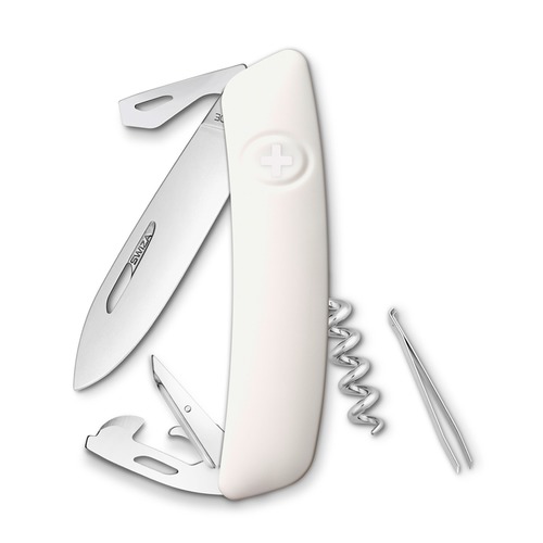 Swiza Pocket Knife white Blister 11 functions Including corkscrew