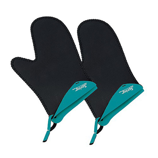 Spring gloves short turquoise 2 piece