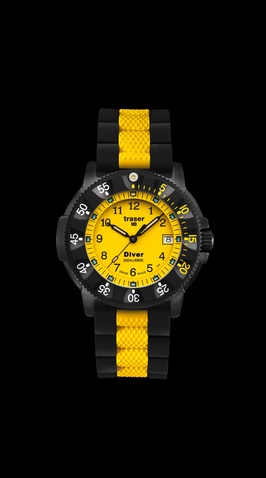 Traser H3 Watches Lady Diver Rubber yellow black